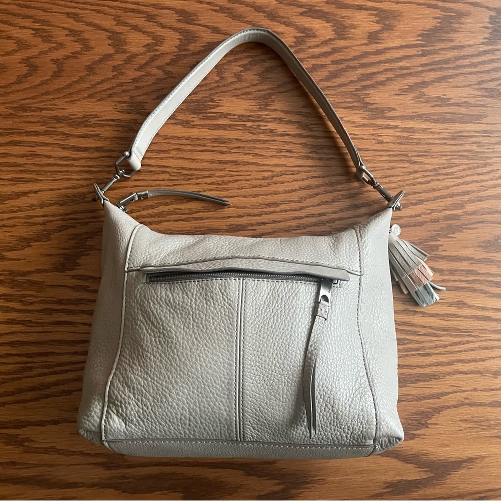 The Sak Alameda Light Gray Pebble Leather Hobo Handbag